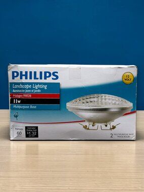 Two Philips Landscape Lighting 11w Light Bulb PAR36 Multipurpose Base 12V